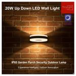 20W LED Photocell Dusk Till Dawn Outdoor Waterproof IP65 Up Down Wall Light 6000