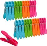 48 Clothes Pegs Line Washing Plastic Strong Laundry Airer Clips Grip Dry Garden
