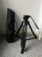 Manfrotto 501 Tripod on Manfrotto 525MVB Legs With Bag