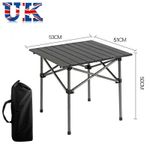Folding Camping Tables Portable With Carry Bag Garden Picnic BBQ Beach Fishing