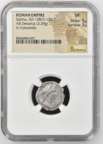 Roman Empire - Sabina - AD 128-136/7 - Silver Denarius - NGC VF - RIC:2501