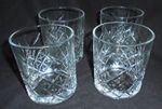 Whisky Clear Glass Tumblers x 4 crystal look vintage style set of 4 vgc