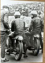 GUSTAV HAVEL -  FRANTISEK STASTNY      -   MOTORCYCLE RACERS  -  1961 -   PHOTO