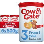 6 x 800g Cow & Gate Toddler Milk 3 Fortified Milk Drink From 1 Year