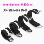 Rubber Lined P Clips Cable Mounting Hose Pipe Clamp 6mm-200mm A2 Stainless Steel