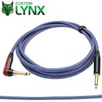 Braided Neutrik Right Angled SILENT Retro Guitar Cables. 6.35mm 1/4" Jack Leads