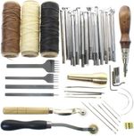 Leathercraft Basic Tools Kit for Hand Sewing Stitching Wheels and Stamping Set
