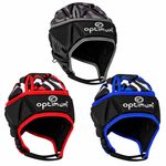 Rugby Scrum Cap World Rugby Approved Razor Headguard Silver Red Blue Optimum