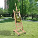 Large Studio Artist Easel Heavy-Duty H-Frame Beech Wood Painting Art Easel Sale