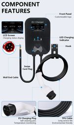 EV Charger Wallbox Type 2 32A 22KW CEE 3-Phase Plug Charging Station EV PHEV E7