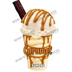 ice cream van sticker Caramel Flake Scoop Sundae decal (choose size)