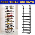 2026 Narrow Shoe Rack Shoe Shelf Tall Slim Footwear Storage Organizer 10 Tier