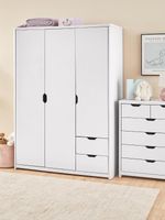 Aspen 3 Door 2 Drawer Wardrobe - White Oak Effect | Kids & Teens Storage