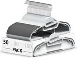 Belofay 50 Pack White Plastic Coat Hangers Non Slip Heavy Duty Adult Clothes