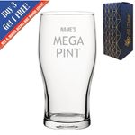 Personalised Engraved Mega Pint Glass, Novelty Tulip, Modern Design