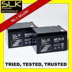 2 PACK 12v 15ah MOBILITY SCOOTER BATTERIES MORE POWER THAN 12AH BATTERIES