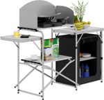 WOLTU Folding Camping Cupboard Kitchen Station Cook Table with Roll-up Tabletop