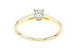 9ct Yellow Gold Solitaire Engagement Ring Cubic Zirconia Stone by Citerna
