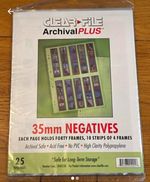 Clear File ArchivalPLUS 35mm Archival Negative Pages Acid-Free 25 Refill