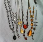 Small Job Lot Costume Jewellery - 6 Necklaces, Y2K Drop Styles.