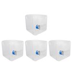 4Pcs Transparent Collapsible Water Container Pe Outdoor Water Carrier