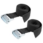 2Pcs 2.5Mx5cm Lashing Strap Cargo Tie Down Cam Buckle 500Kg Work Load Black