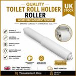 QUALITY TOILET ROLL HOLDER ROLLER White Replacement Spindle Spring Standard Size