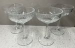 Four Vintage Style Glass Champagne Coupes In Mint Condition