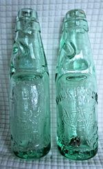 2 x PRESTON 6oz Codd Bottles - WILKINSONS and SEED'S - Rearing Lion PICTORIAL