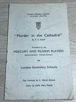 T.S. Eliot Murder in the Cathedral Play Programme London Secondary Schools 1940s