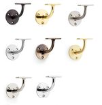Alexander & Wilks AW750 Wall Handrail Bracket  80mm, Solid Brass - 9 Finishes