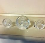 Mats Jonasson Clear Art Glass Paperweights Lot of 3 Duck Owl Bear