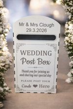 Personalised Wedding Post Box – White MDF Laser Cut Card Box