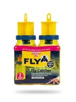 Zero In Fly Catcher Twin Pack - Re-usable Outdoor Fly Trap - Baited & Ready