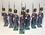 Please Read  Britains Eight x British Blue Coat Soldiers Metal 6cm Unboxed