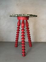 Vintage French Bobbin Leg Stand Or Stool Painted Furniture