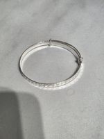 925 Sterling Silver Expanding  Baby Bangle - Flowers - Christening Gift Box- NEW
