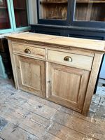 Victorian Pale Pine Farmhouse Sideboard Dresser Base With Two Drawers
