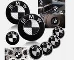 7x Full Set of Corbon Boot Bonnet Badges Alloy wheel caps for BMW