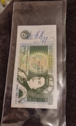 Alex "Hurricane" Higgins Signature One Pound Banknote