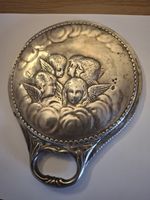 Antique William Comyns Sterling Silver Hand Mirror Reynolds Angels London Cherub