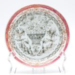 Chinese Porcelain Saucer Famille Rose Gilt Grisaille Flower Yongzheng Qing 18C