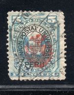 PERU,  stamp classic ESCUDO DE CHILE, CIRCULADO, GUERRA DEL PACIFICO #25/31