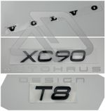 Gloss Black Rear Rear Badge Lettering For Volvo XC90 T8
