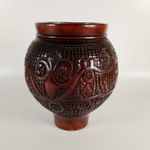 Vintage Russian Carved Wooden Vase Pot Abramtsevo Kudrino Folk Art Soviet 6"