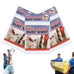 3Extra Large 3x4m Dust Sheets Plastic Sheet for Decorating & Protection Painting