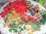 Bundle: Various artificial faux-silk Christmas flowers - for flower arranging