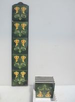 Ceramic Art Nouveau Fireplace Tiles Set of 10 Antique Victorian STYLE Tile
