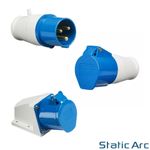 32A 3-PIN INDUSTRIAL PLUG SOCKET MALE FEMALE WALL MOUNT 2P+EARTH IP44 240V
