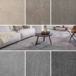Carpet Grey Carpets Luxury Saxony 17mm Soft £10.99 Flecked Carpet Bedroom 4m 5m